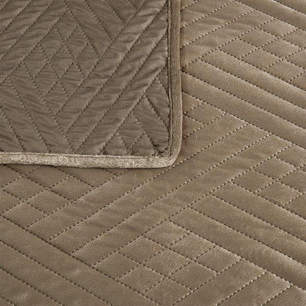 Duke Imports Virah Bella Micromink 3-Piece Full/Queen Quilt Set in Diamond Mocha Weave, , large