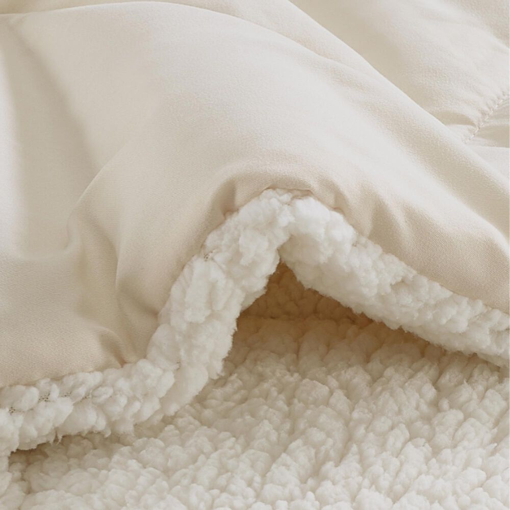 Jiangsu Royal Home Cozy Sherpa 3-Piece Full/Queen Comforter Set in Ivory, , large