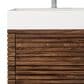 James Martin Vanities Linear 36" Single Bathroom Vanity in Mid Century Walnut with 13 cm Glossy White Solid Surface Top and Rectangular Sink, , large