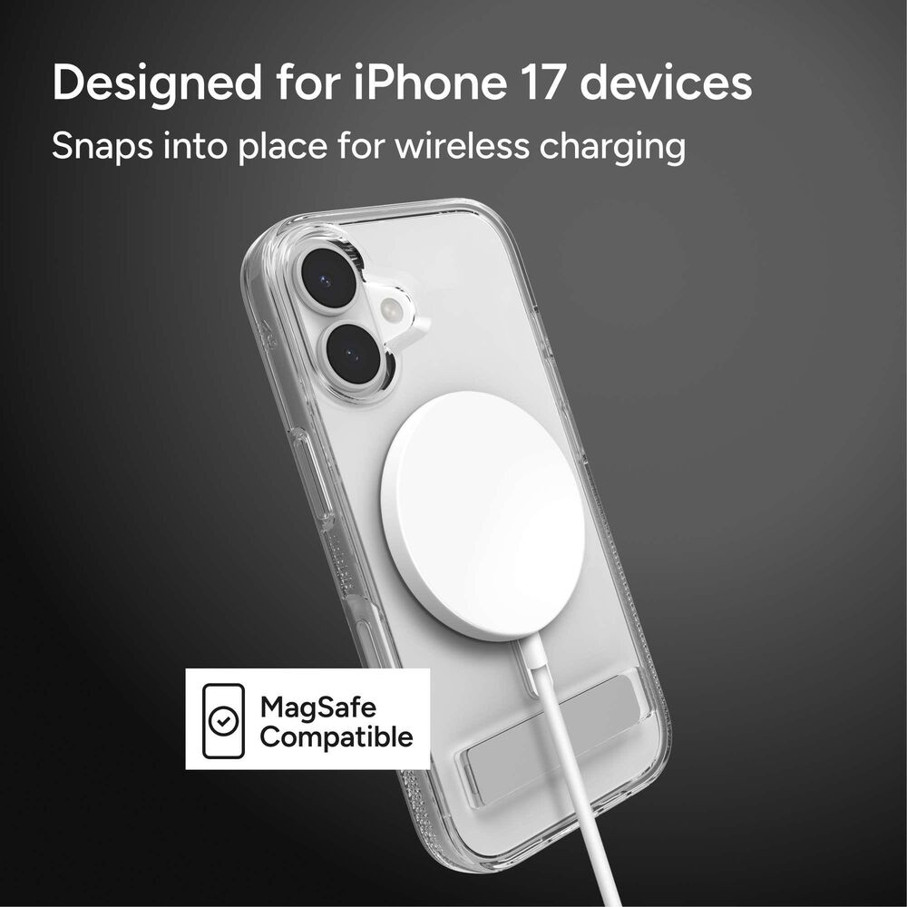 Zagg Crystal Palace Snap Case with Kickstand for Apple iPhone 17 in Clear, , large