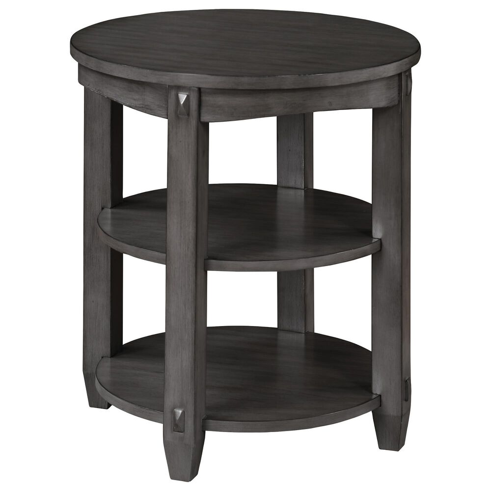OSP Home Lane Round End Table in Slate Grey, , large
