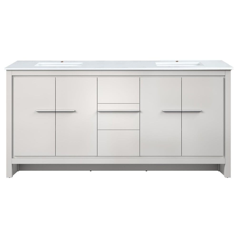 Lexora Home Lafarre 72&quot; Double Bathroom Vanity in White with 2 cm White Cultured Marble Top and Rectangular Sinks, , large