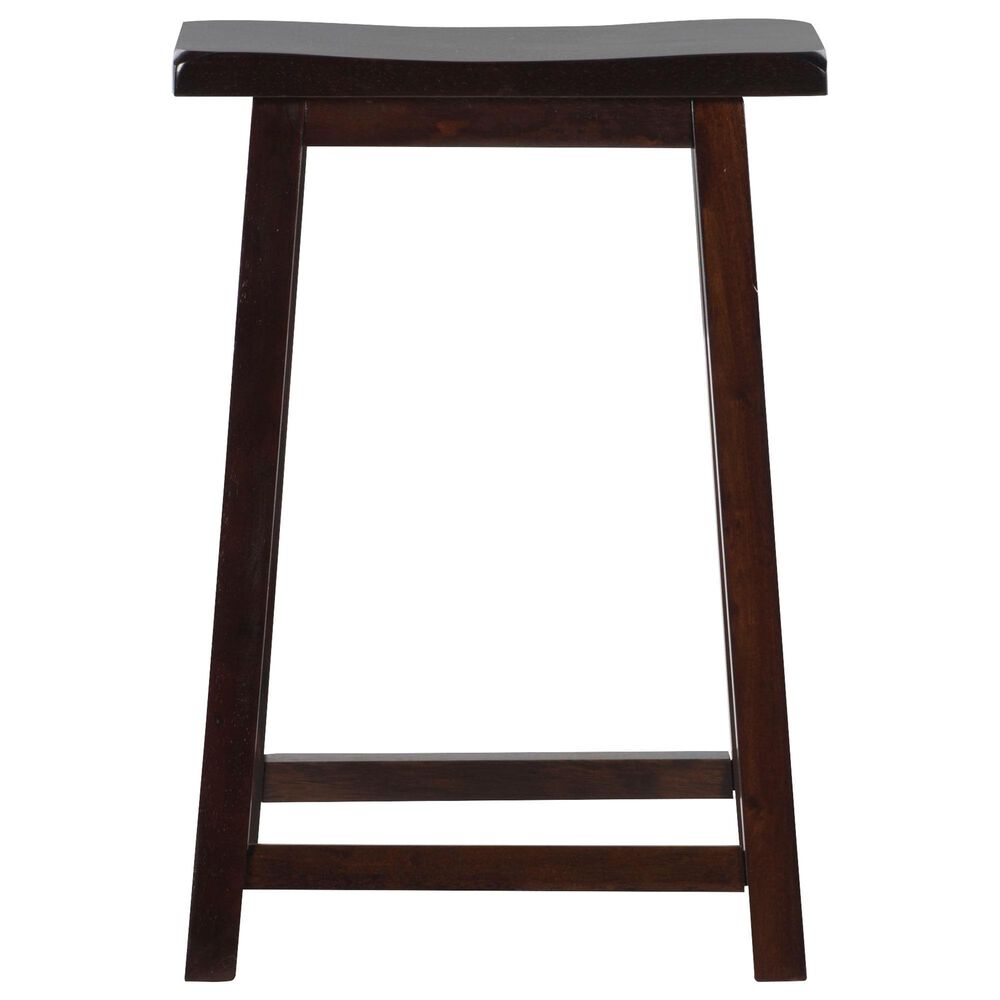 Linon Home Decor Saddle Counter Stool in Dark Brown, , large
