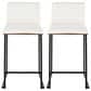 Lumisource Mason Mara Barstool with White Cushion in Gold and Walnut (Set of 2), , large