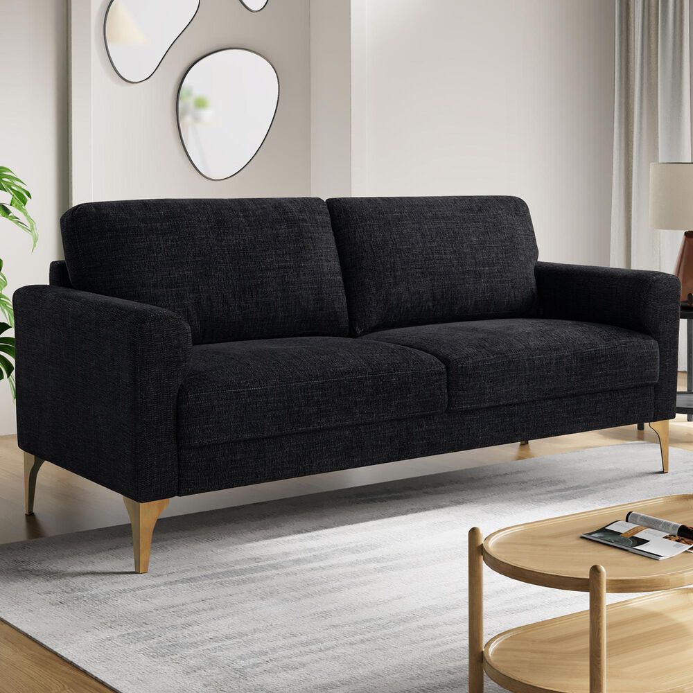 Lifestyle Solutions Mercer Stationary Sofa in Black, , large