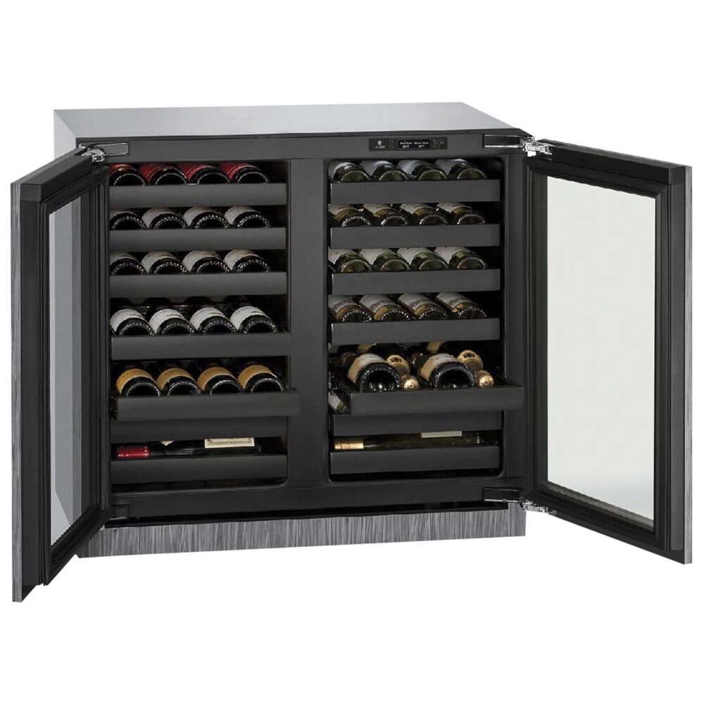 U-Line 36&quot; French Door Wine Cooler with  Double Doors and Integrated Frame - Panels Sold Separately, , large