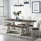 Hawthorne Furniture Drake Large Dining Table 1 Bench and 4 Chairs in Rustic White and French Oak, , large