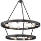 Golden Lighting Castile Industrial 15-Light Chandelier in Matte Black, , large