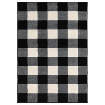 Oriental Weavers Georgia Geometric 678D0 7"10" x 10"10" Black and Ivory Area Rug, , large