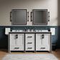 Lexora Home Ziva 72" Double Bathroom Vanity in White with 2 cm White Cultured Marble Top and Rectangular Sinks, , large