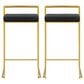 Lumisource Fuji Stackable Counter Stool with Black Velvet Cushion in Gold (Set of 2), , large