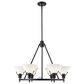 Golden Lighting Orwell 6-Light Chandelier with Opal Glass Shade in Matte Black, , large