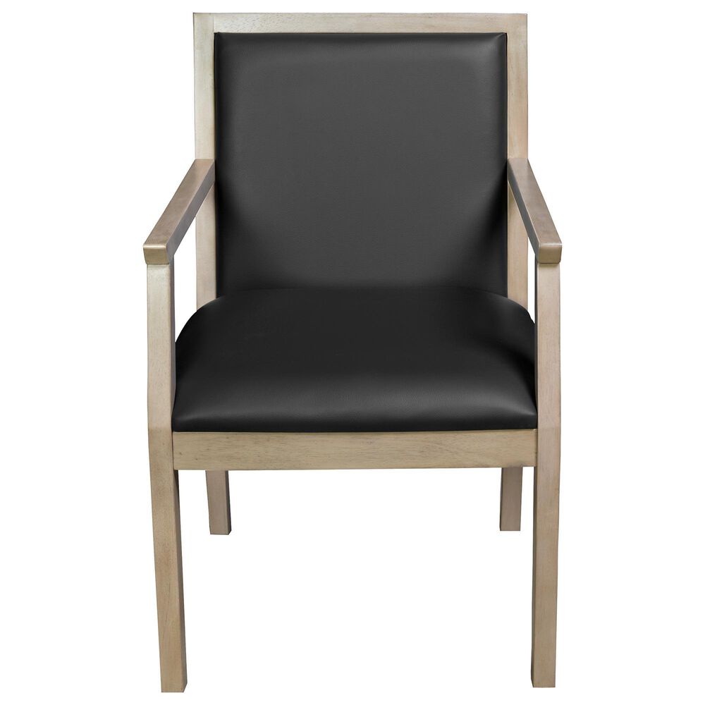 Regency Global Sourcing Regent WallGuard Guest and Reception Side Chair with Black Cushion in Noble Oak, , large