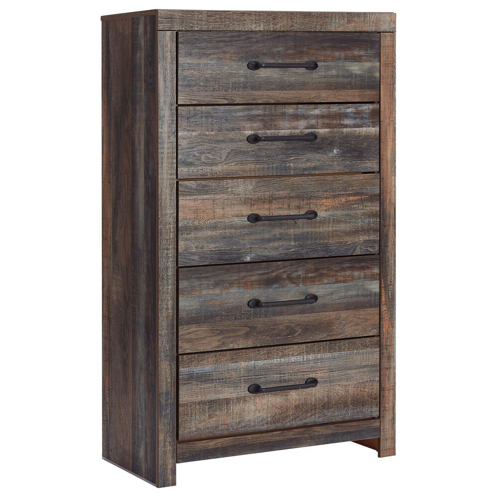 Signature Design by Ashley Drystan 5 Drawer Chest in Brown Rustic, , large