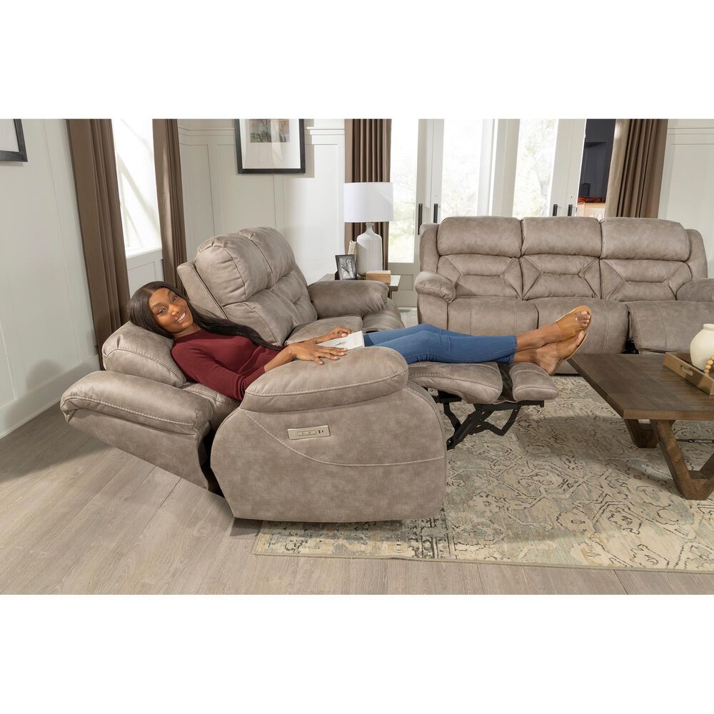 HomeStretch Skywalker Power Reclining Loveseat in Fog, , large