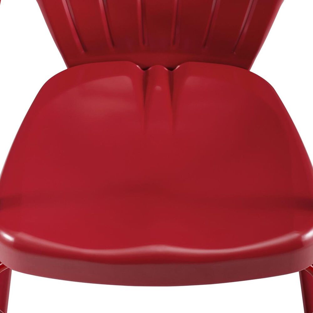 Crosley Furniture Ridgeland Metal Chair in Red &#40;Set of 2&#41;, , large