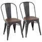 Lumisource Oregon Stackable Dining Chair in Vintage Espresso/Vintage Black (Set of 2), , large