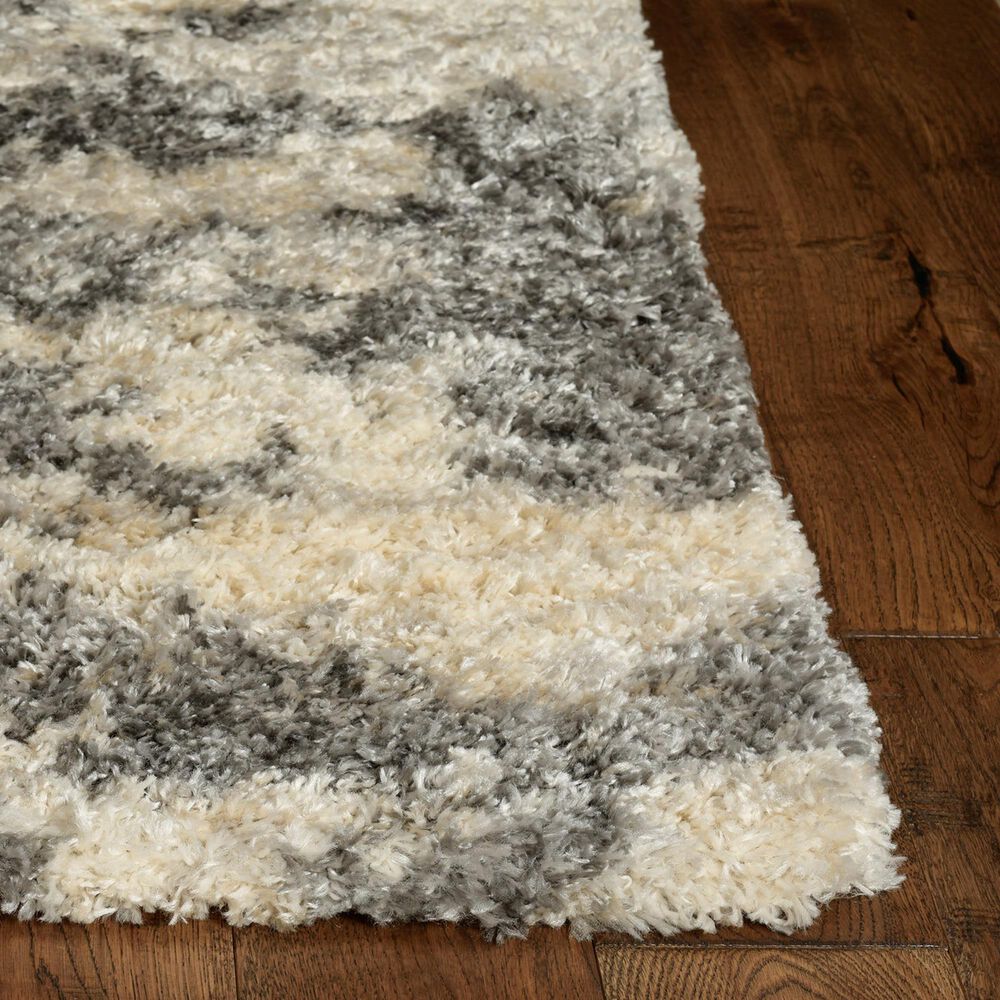 Kas Oriental Rugs Merino Silhouette 3&#39;9&quot; x 5&#39;11&quot; Ivory and Grey Area Rug, , large