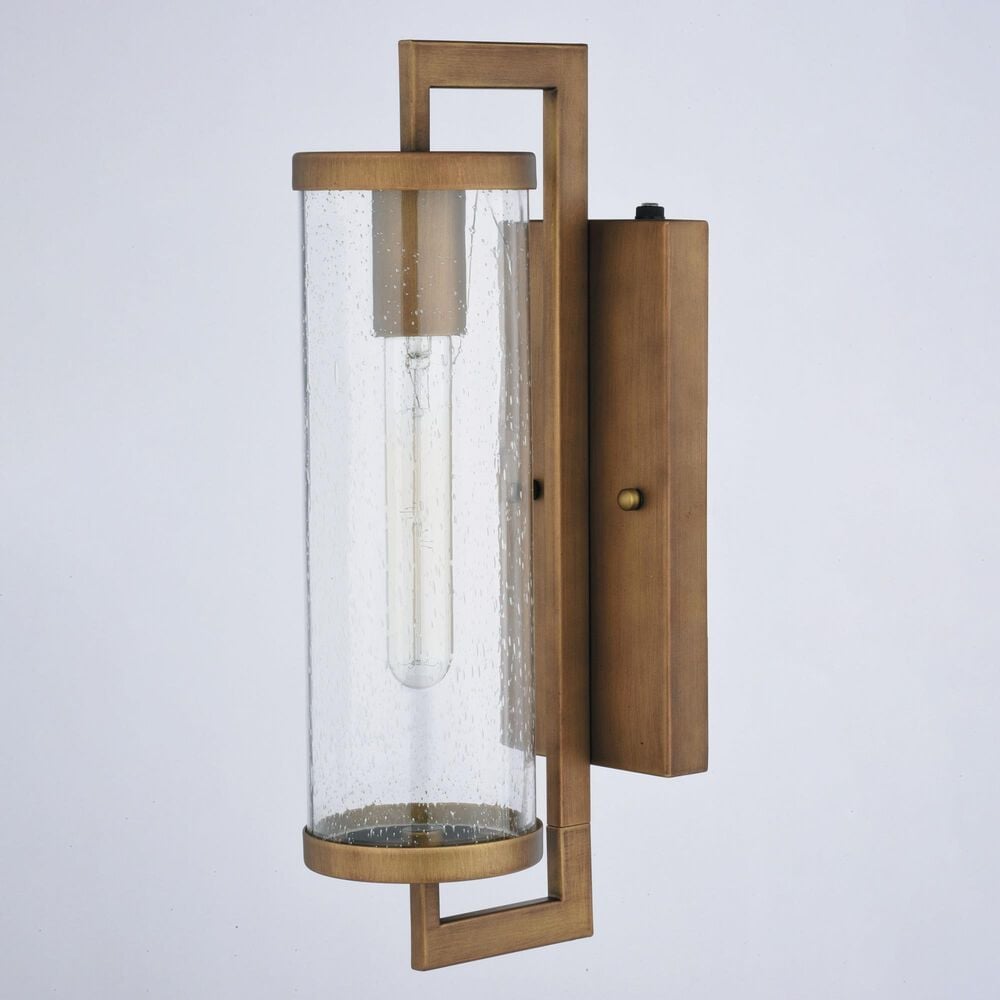 Vaxcel Morgan Park 16" 1-Light Dusk-to-Dawn Sensor Outdoor Wall Sconce in Warm Brass, , large