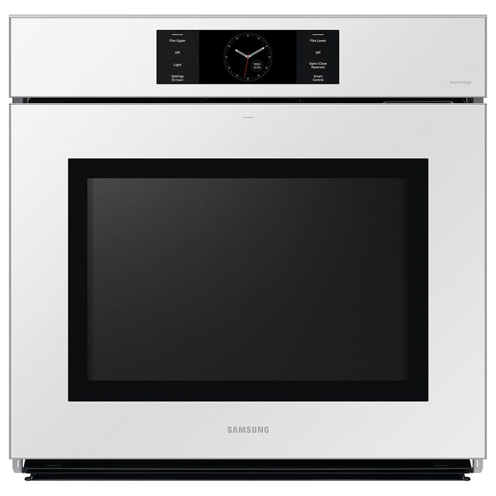 Samsung Bespoke 30&quot; Single Electric Wall Oven with Convection in White Glass &amp; 30&quot; Gas Cooktop in Stainless Steel, , large