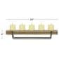 Maple and Jade Pillar 5-Plate Decorative Candelabra in Washed Brown and Matte Black, , large
