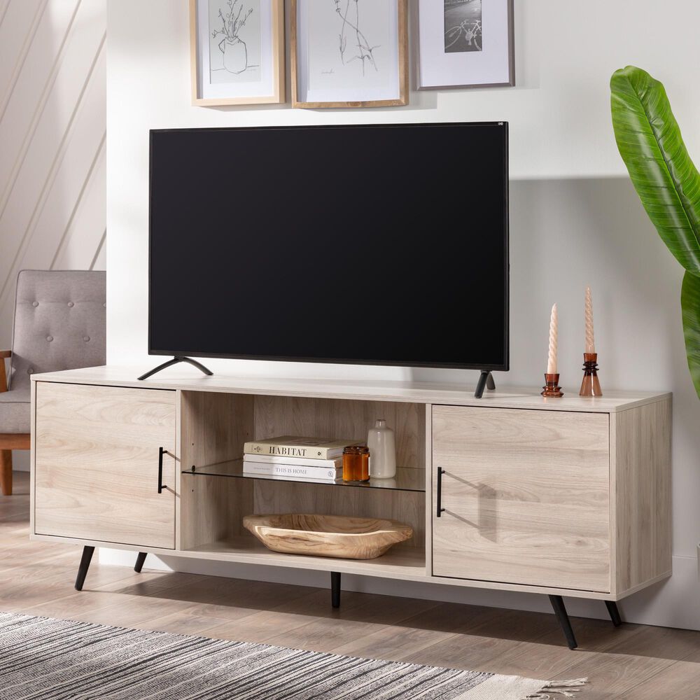 Walker Edison Nora 70&quot; TV Stand in Birch, , large