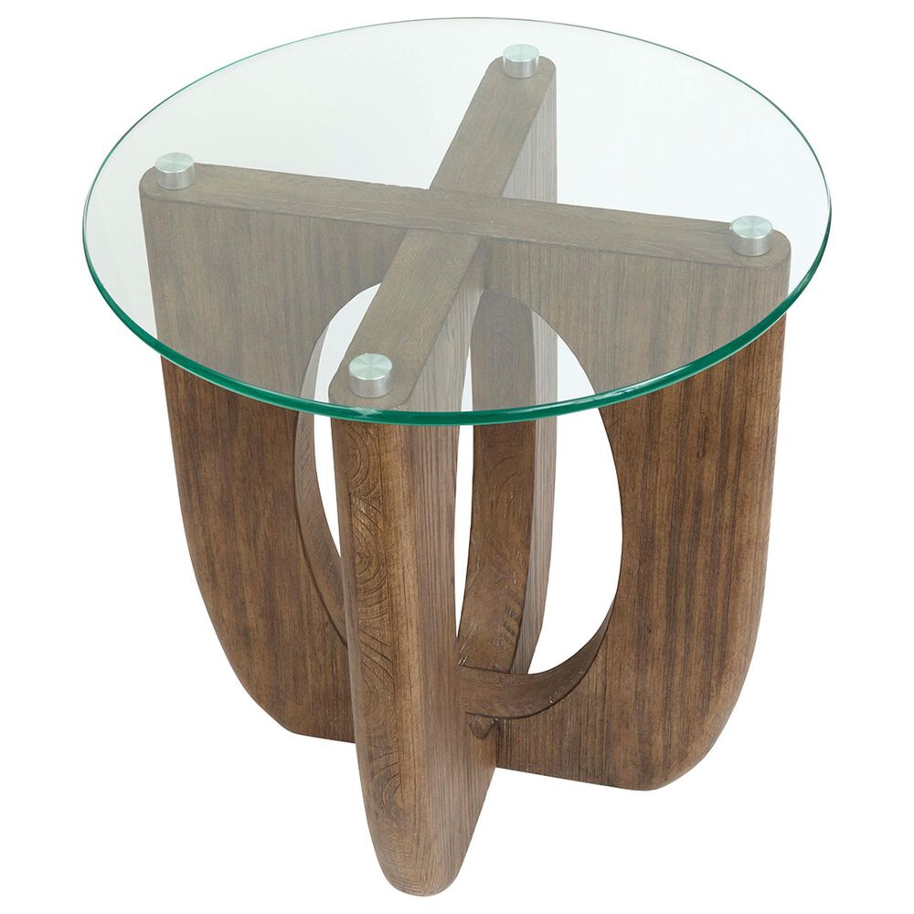 Nicolette Home Lainey End Table in Almond and Clear, , large