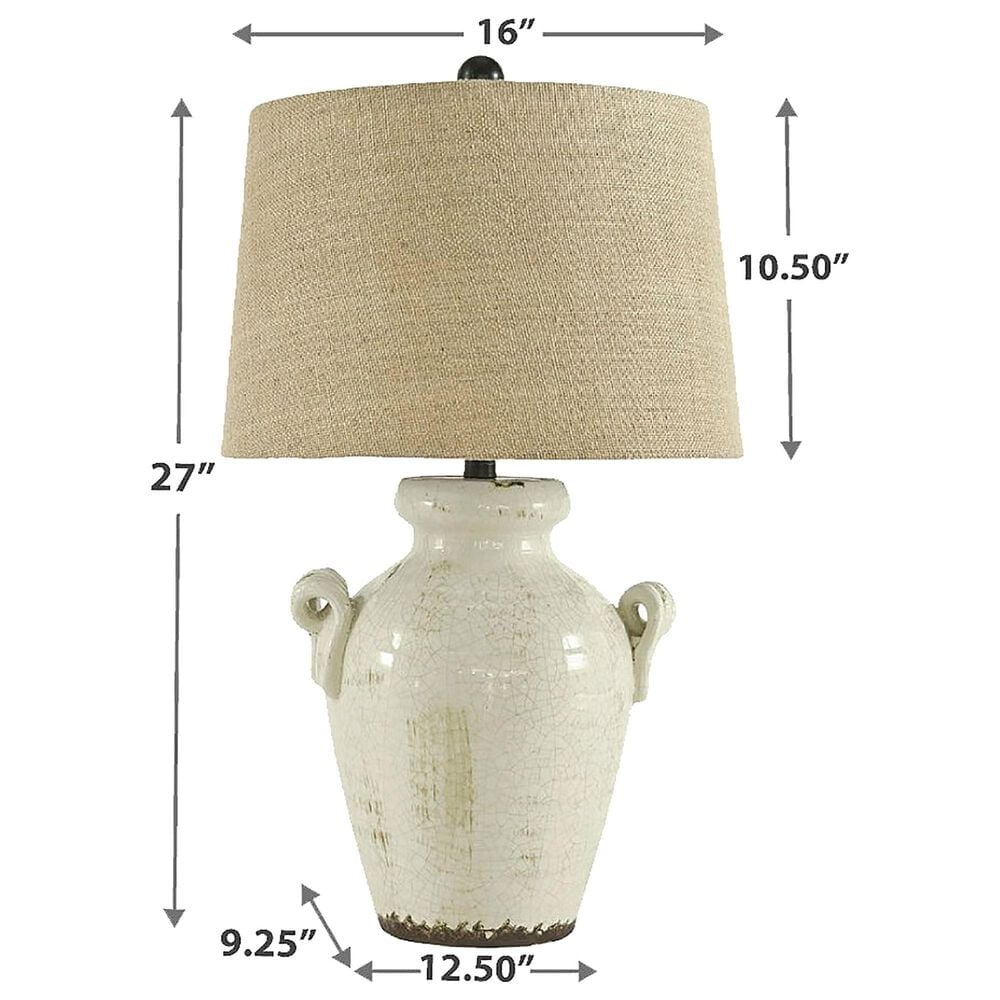 Ashley Emelda Table Lamp in Cream, , large