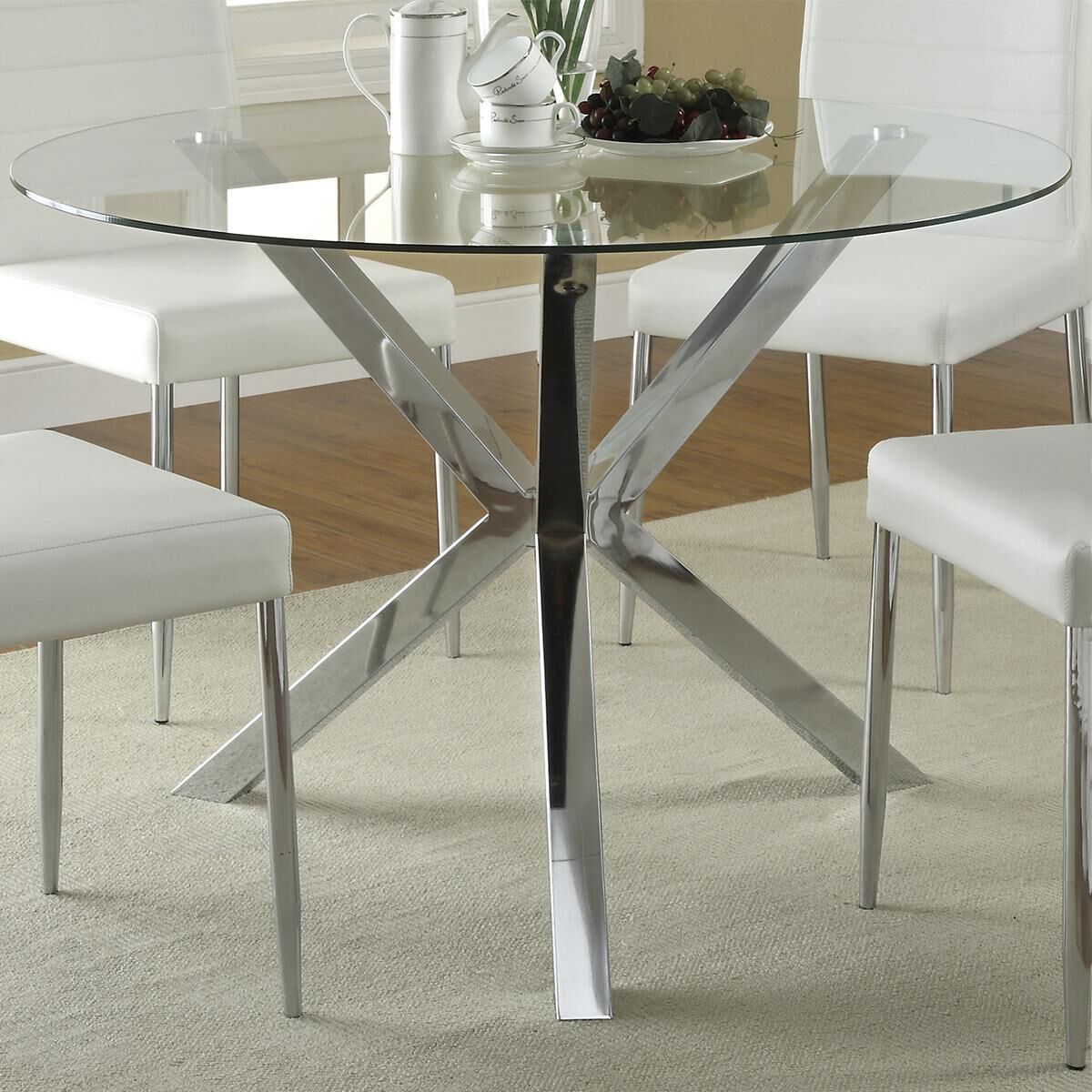 Pacific Landing Vance Dining Table in Chrome Table Only NFM