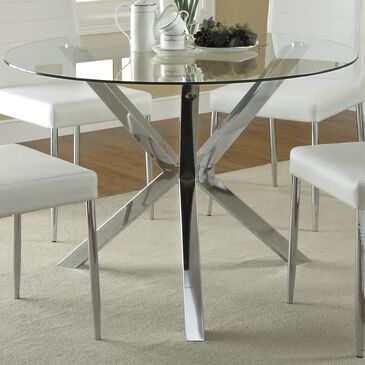 Pacific Landing Vance Dining Table in Chrome - Table Only, , large