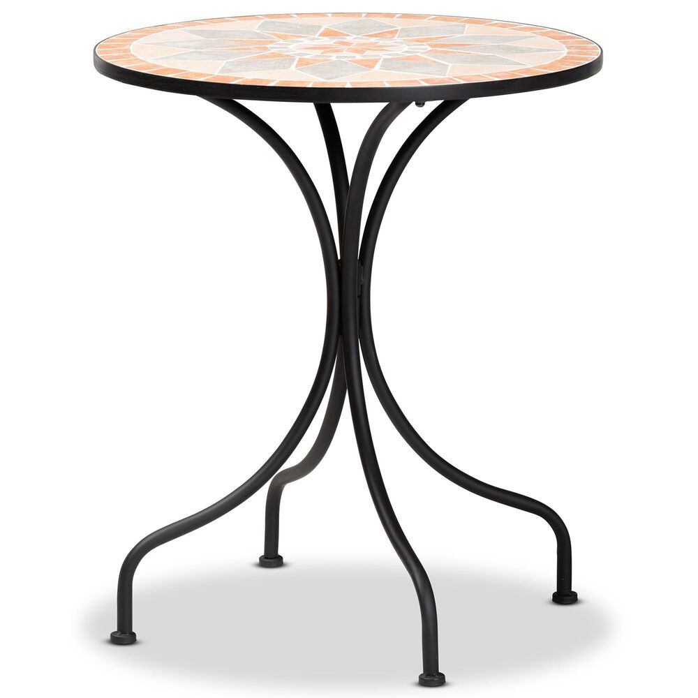 Baxton Studio Talise Patio Dining Table in Brown and Black, , large