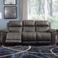 Ashley Erlangen Power Reclining Sofa with Adjustable Headrest in Midnight, , large