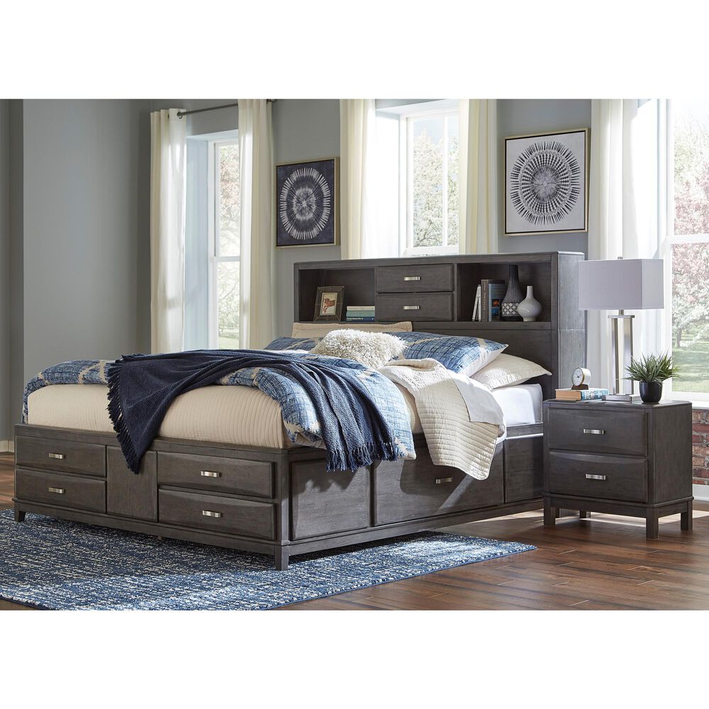 Ashley Caitbrook 2-Drawer Night Stand in Gray, , large