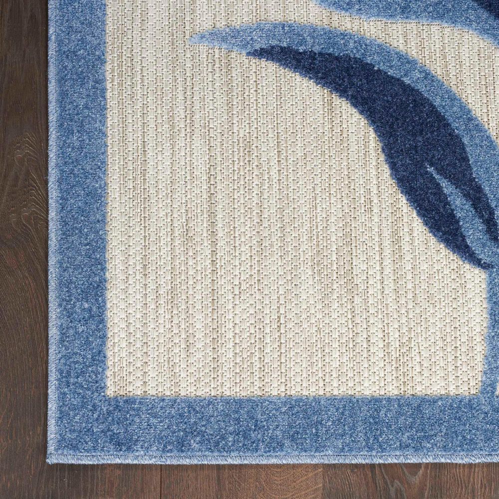 Nourison Aloha ALH33 7&#39;10&quot; x 10&#39;6&quot; Blue and Grey Indoor/Outdoor Area Rug, , large