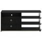 HOMLUX 46.6" Simple Design TV Stand with Bins in Americano, Stainless Steel and Black, , large
