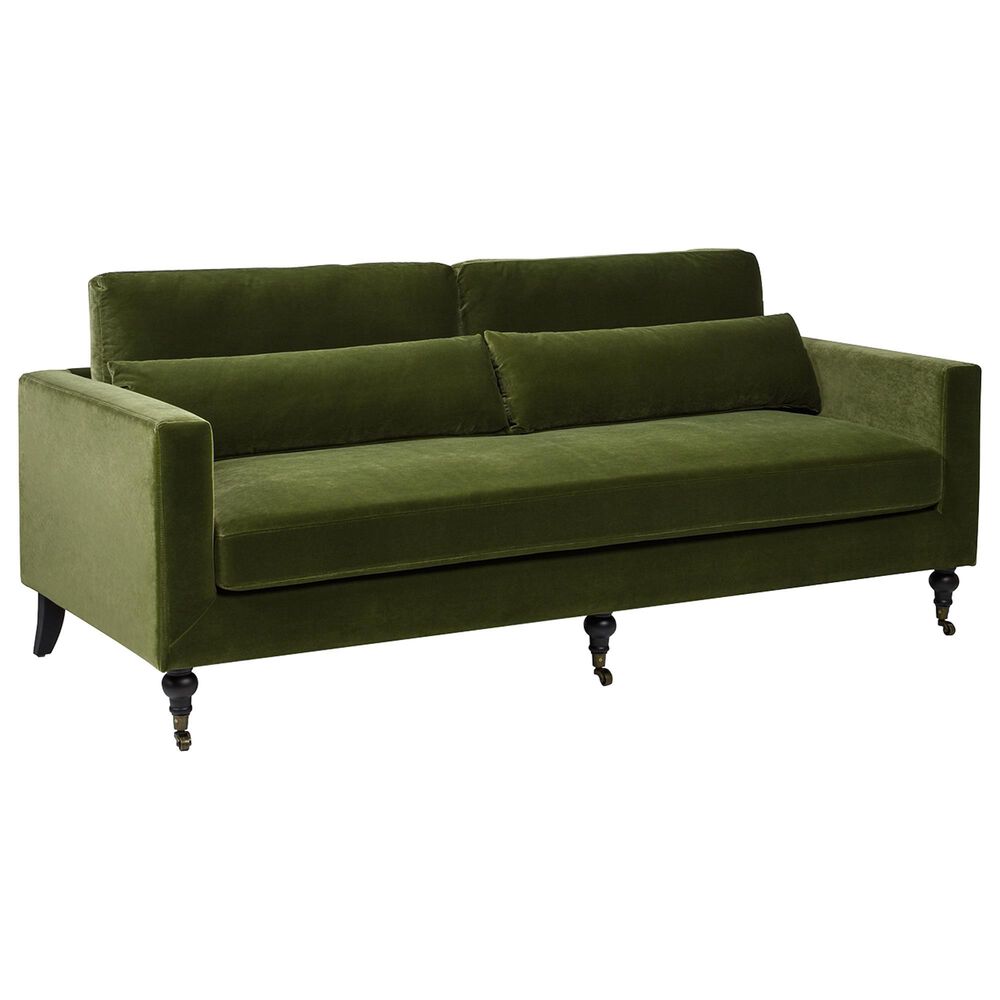 Jennifer Taylor Home Elliot Stationary Sofa in Olive Green Velvet, , large