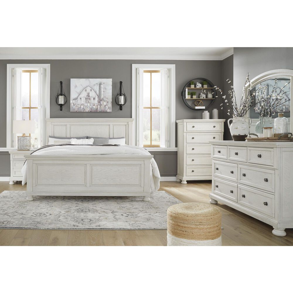 Ashley Robbinsdale California King Panel Bed in Antique White, , large