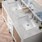 James Martin Vanities Addison 60" Double Bathroom Vanity in Glossy White with 3 cm Victorian Silver Quartz Top and Rectangular Sinks, , large