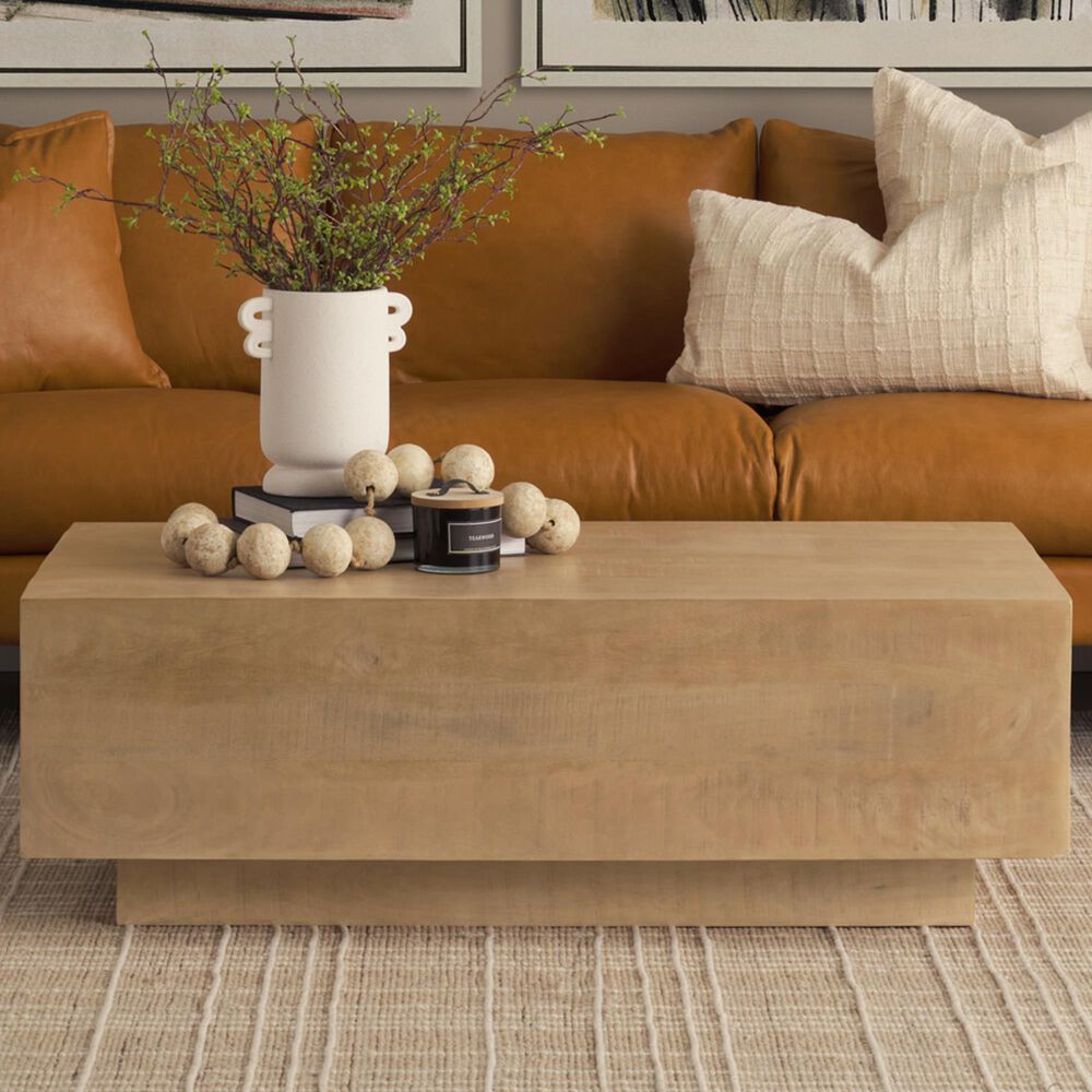 Mercana Hayden Rectangular Coffee Table in Light Brown, , large