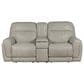 Sienna Designs Leather Power Reclining Console Loveseat with Power Headrests in Glacier Ice, , large