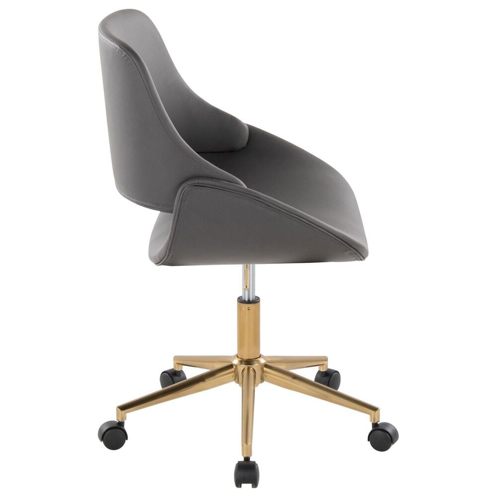 Lumisource Fabrico Office Chair with Grey Cushion in Gold, , large