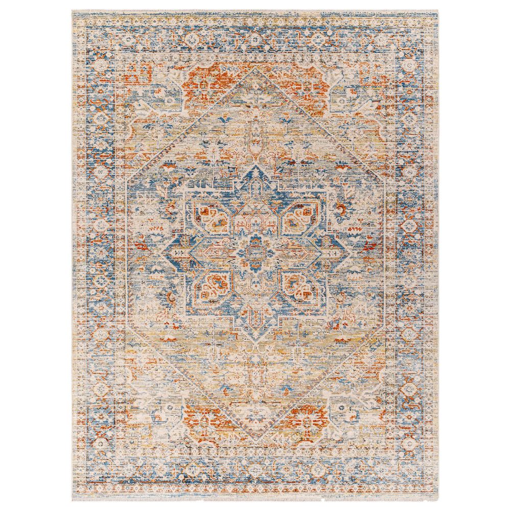 Surya Chicago CHG2307 5"3" x 7"9" Blue, Light Beige, Mustard, Brick Red, Burnt Orange, Slate,Taupe Area Rug, , large