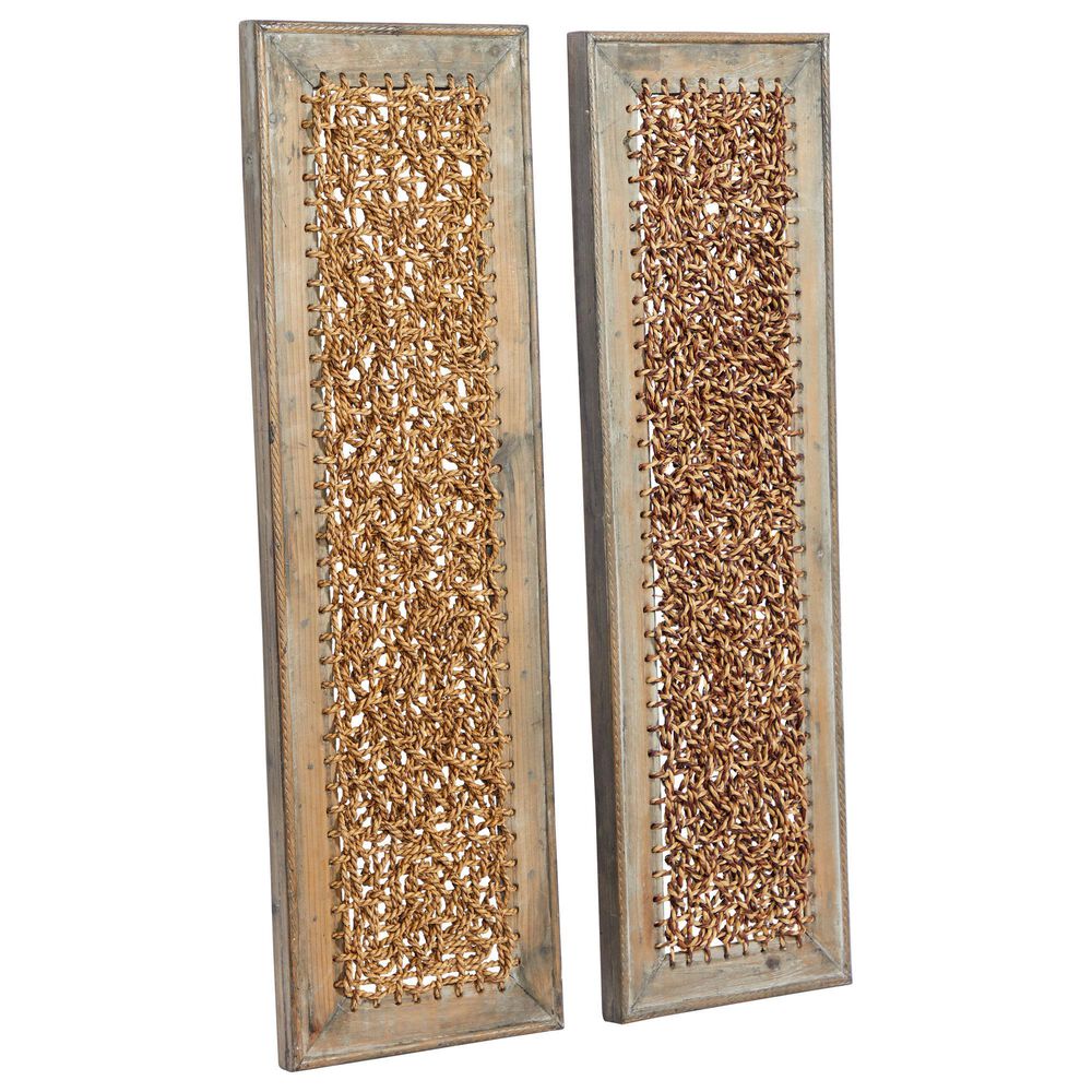 Maple and Jade 38" x 12" Wall Panels in Brown (Set of 2), , large