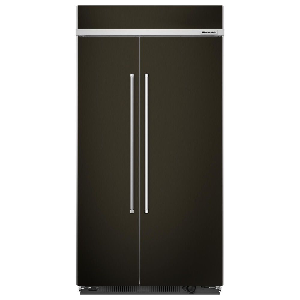 KitchenAid 25.5 Cu. Ft. Side By Side Built-In Refrigerator in Black Stainless Steel and PrintShield, , large