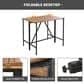 Hearth and Haven 5-Piece Outdoor Patio Wicker Bar Set with Off-White Cushion in Black and Brown, , large