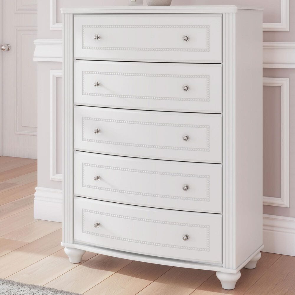 Ashley Kozlani 5-Drawer Chest in White, , large
