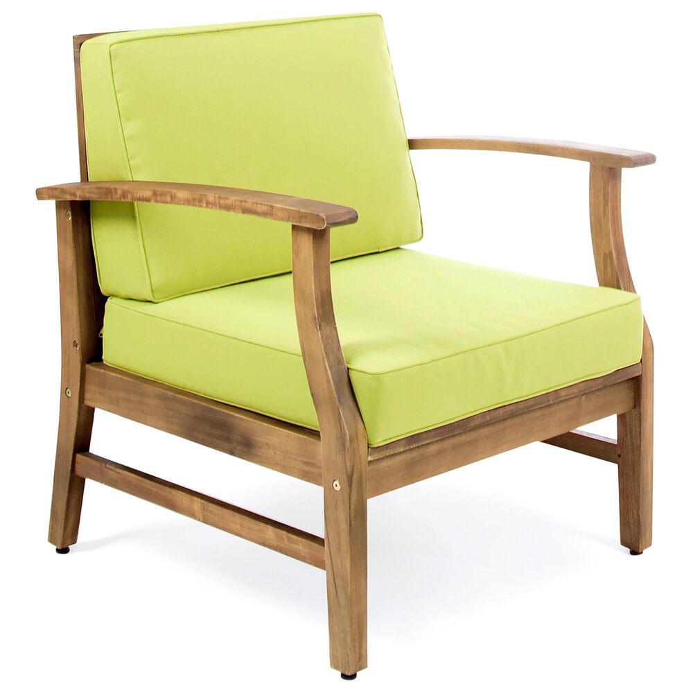 Hearth and Haven Perla Patio Club Chair with Cushions in Green, , large