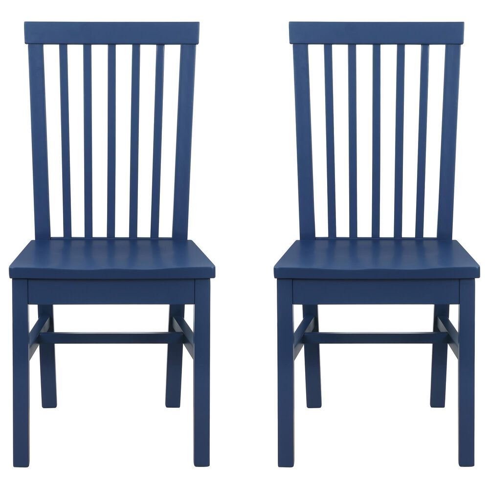 Linon Home Decor Percival Side Chair in Navy Blue (Set of 2), , large