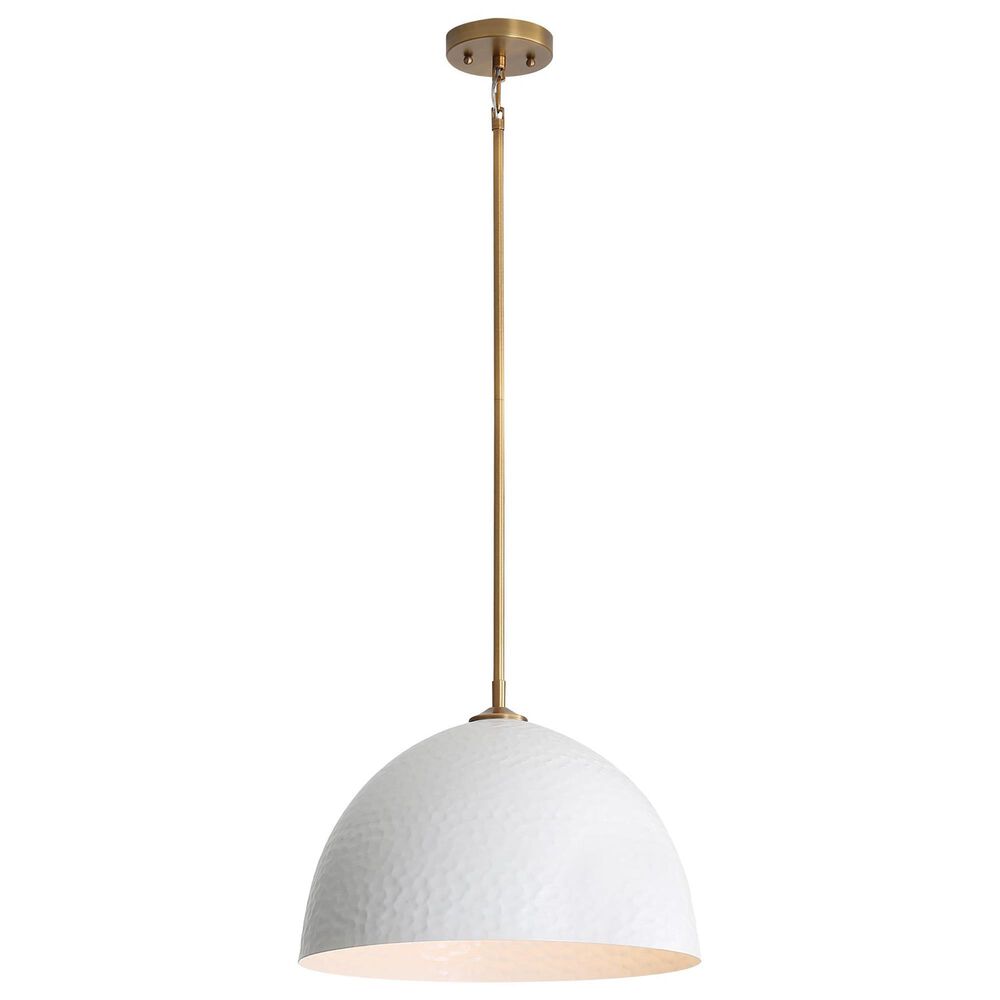 Golden Lighting Shepard 1-Light Pendant with Matte White Shade in Modern Brass, , large