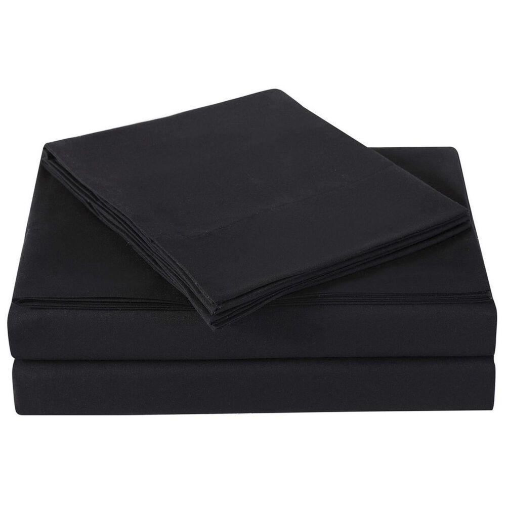 Pem America Truly Soft Everyday 4-Piece Queen Sheet Set in Black, , large